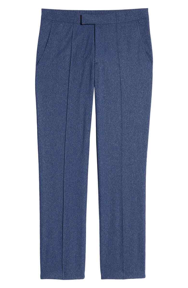 Vince Camuto Mens 36x32 Blue Slim Fit Tech Suit Trousers Dress Pants Denim 35x32