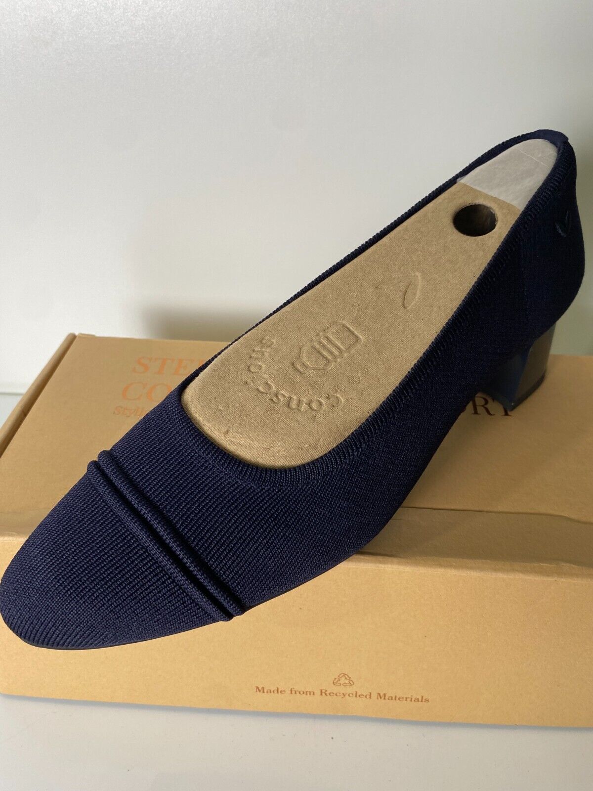 Vivaia Womens 11 EU 43 Julie 2.0 Pro Round-Toe Chunky Block Heel Pump Shoes Navy