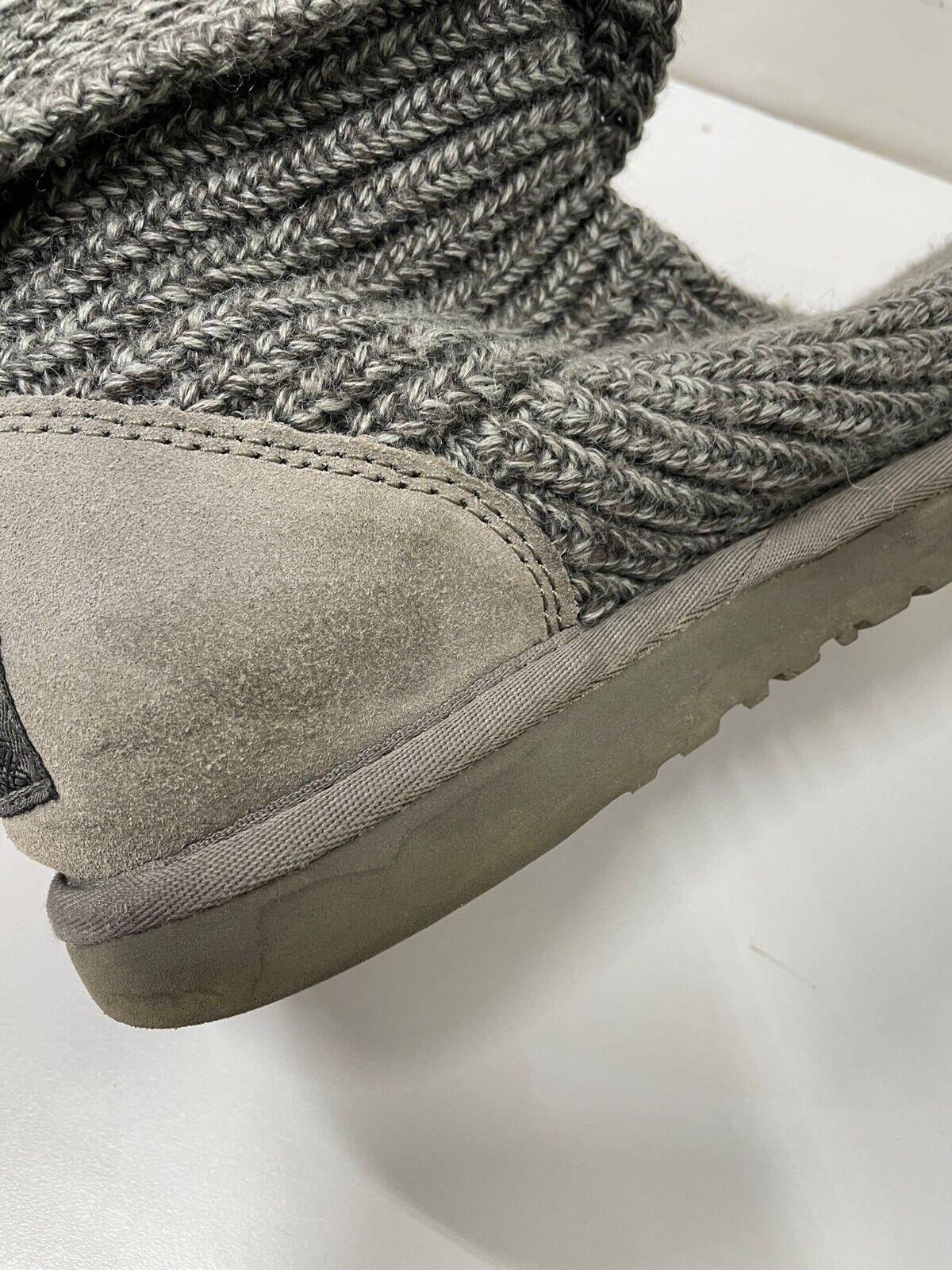 Ugg Australia Womens 7 5819 Classic Cardy Sheepskin Boots Gray Knit