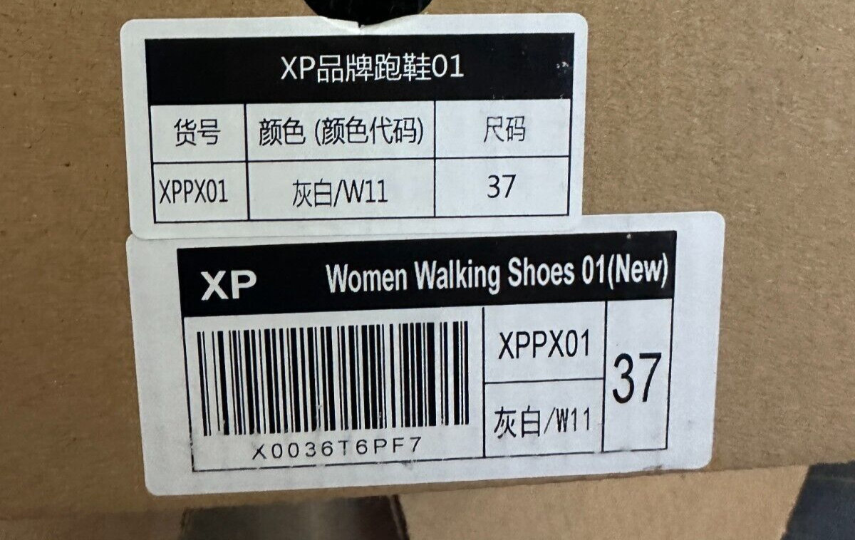 Xpacs Womens 37 Casual Gray Walking Shoes W/ Arch Support Orthopedic Sneaker