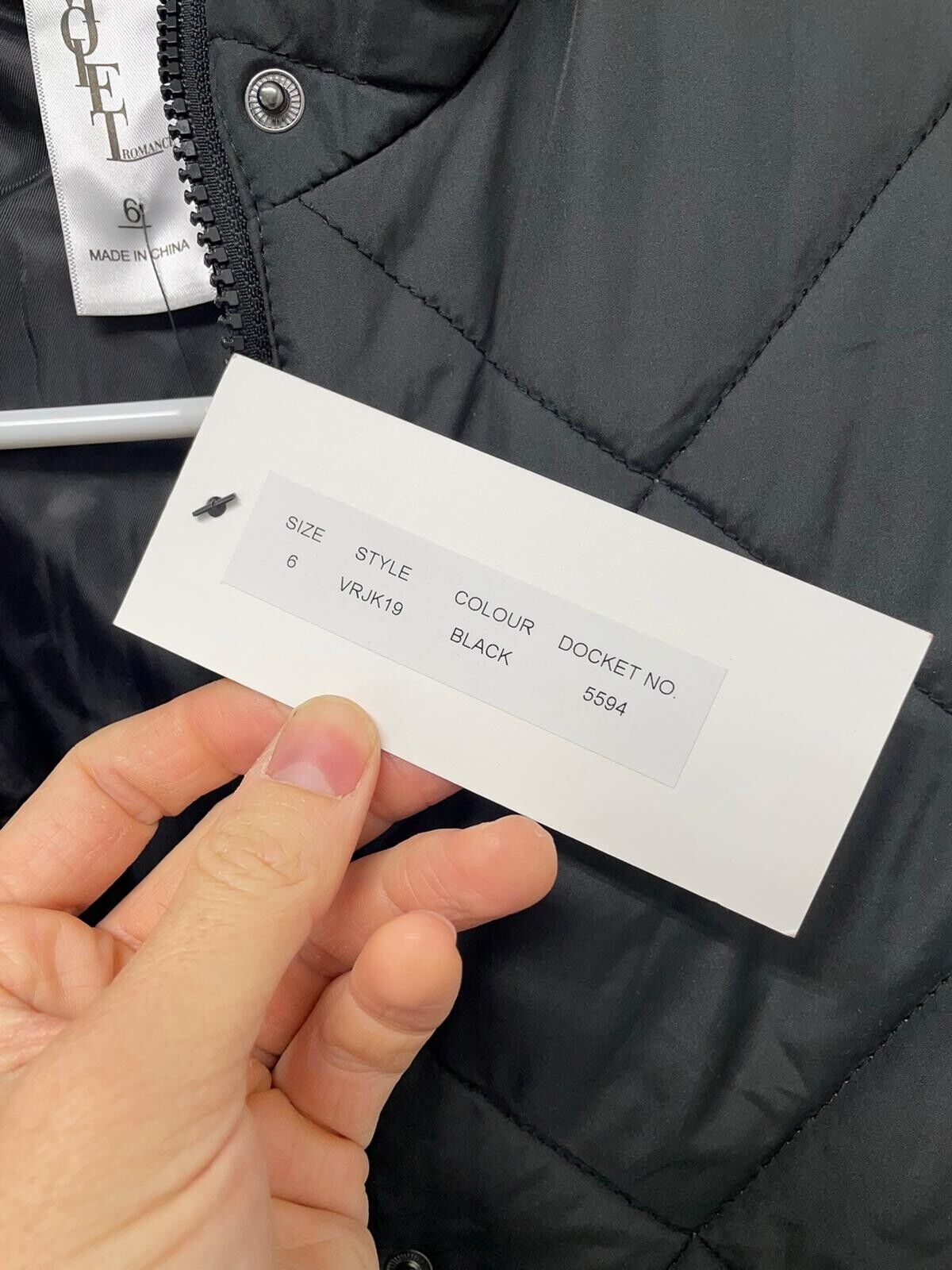 Violet Romance Womens 2 Black Petite Longline Diamond Quilted Jacket ASOS