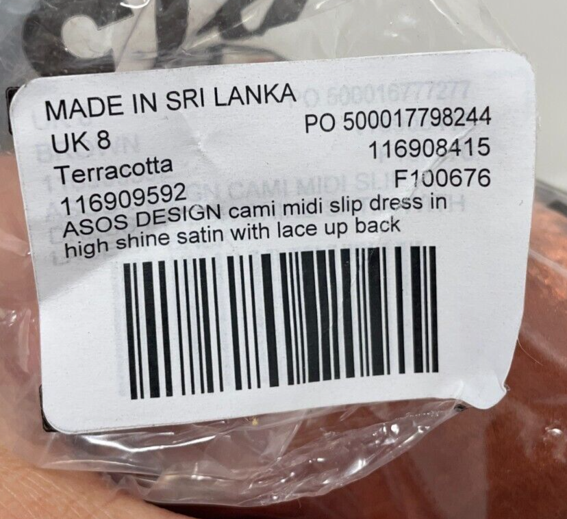 ASOS Design Womens 6 Cami Midi High Shine Satin Slip Dress Terracotta 116908415