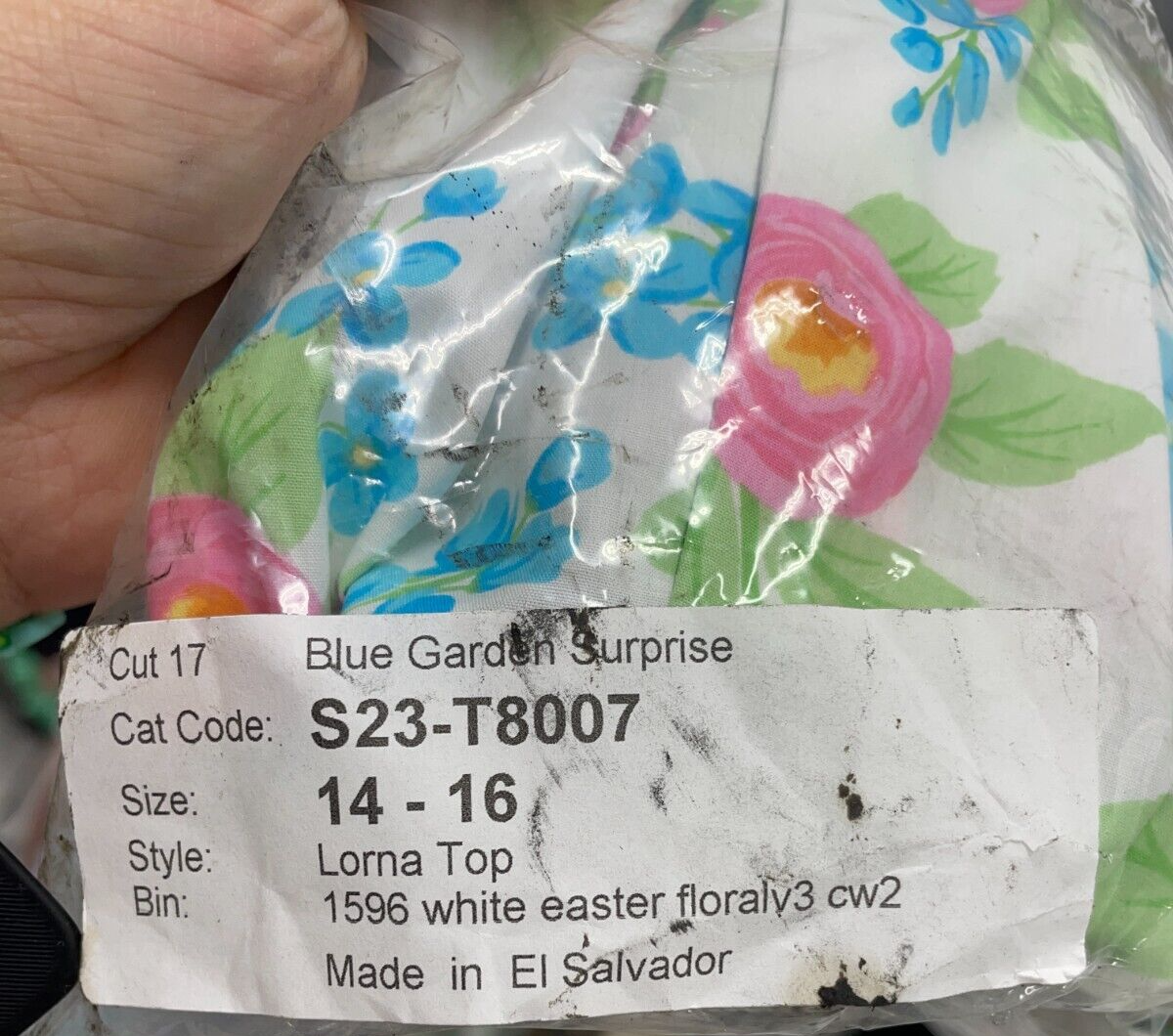 Eleanor Rose Kids 14-16 Blue Garden Surprise Dress White Easter Floral Print