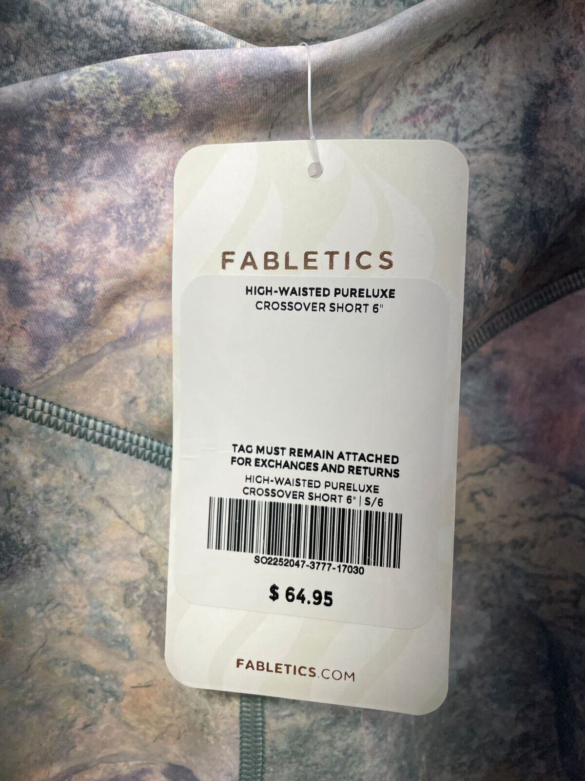 Fabletics Women's S High-Waisted Pureluxe Crossover Short 6" Moonrock Pocket NWT