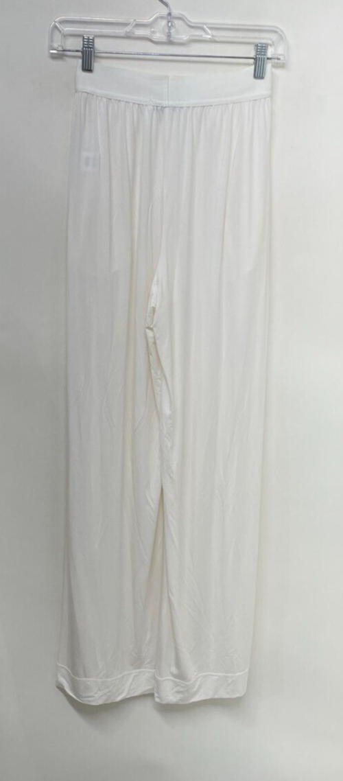 Weworewhat Womens XS Wide Leg Pants White Modal Jersey Ivory Pockets WWI25-2