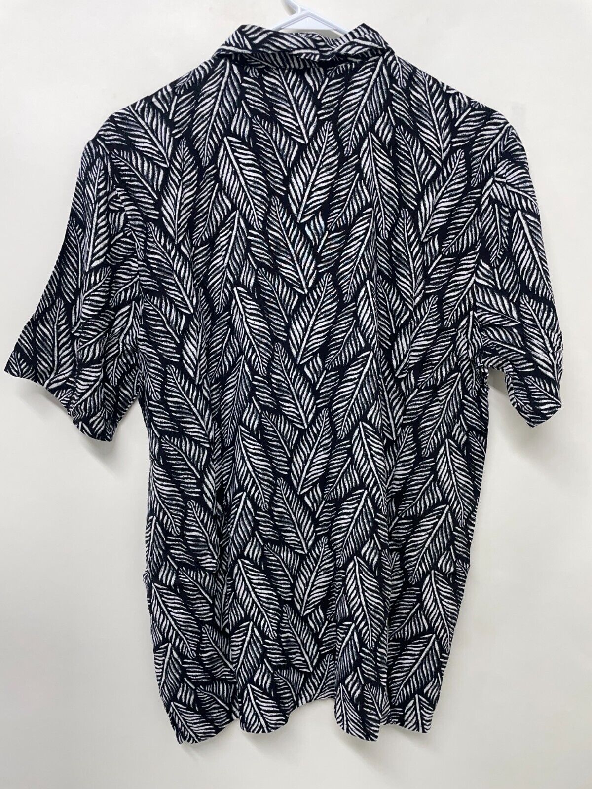 New Look Mens M Tropical Revere Short Sleeve Shirt Black Button Up 825667901
