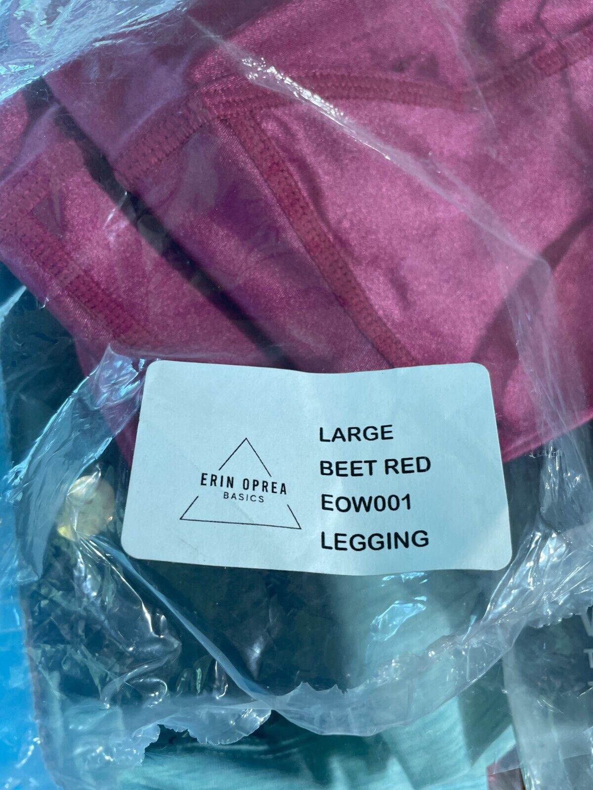 Erin Oprea Womens L Droppin' Beets High Rise 7/8 Legging Burgundy Metallic Shine