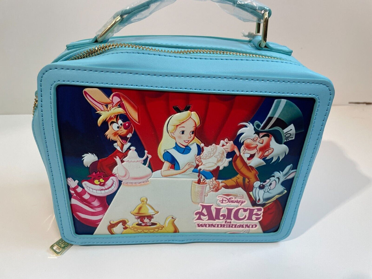 Loungefly Disney Alice in Wonderland Classic Movie Lunch Box Bag Blue WDTB2788