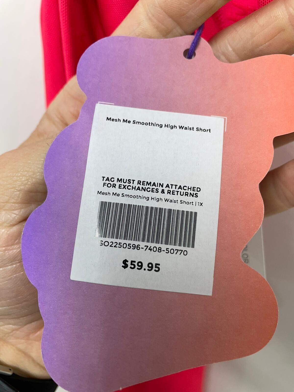 Yitty Fabletics Womens 1X Mesh Me High Waist Bike Shorts Active Neon Pussy Pink