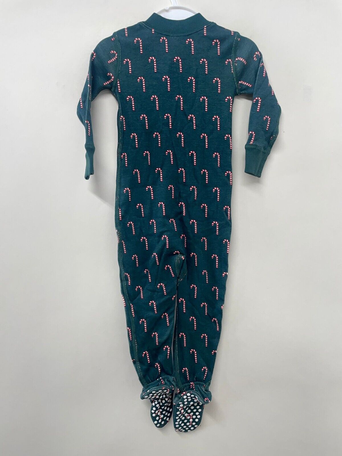 Hanna Andersson Toddler 12-18M Iconic Footed Sleeper Pajama Candy Cane Christmas