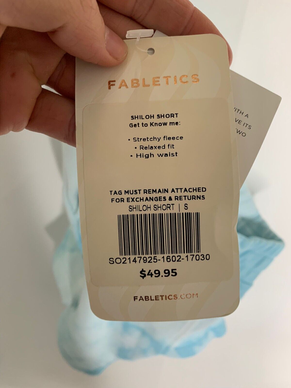 Fabletics Womens S Shiloh Short Soft Blue Tie Dye Sweat Shorts Gym Athletic