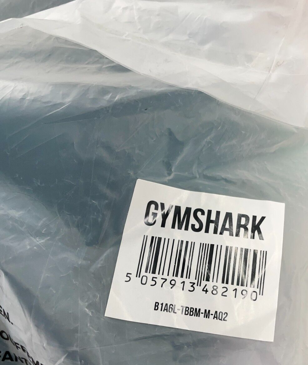 Gymshark Womens M Racer Back Sports Bra Teal High Neck Mesh Back B1A6L-TBBM