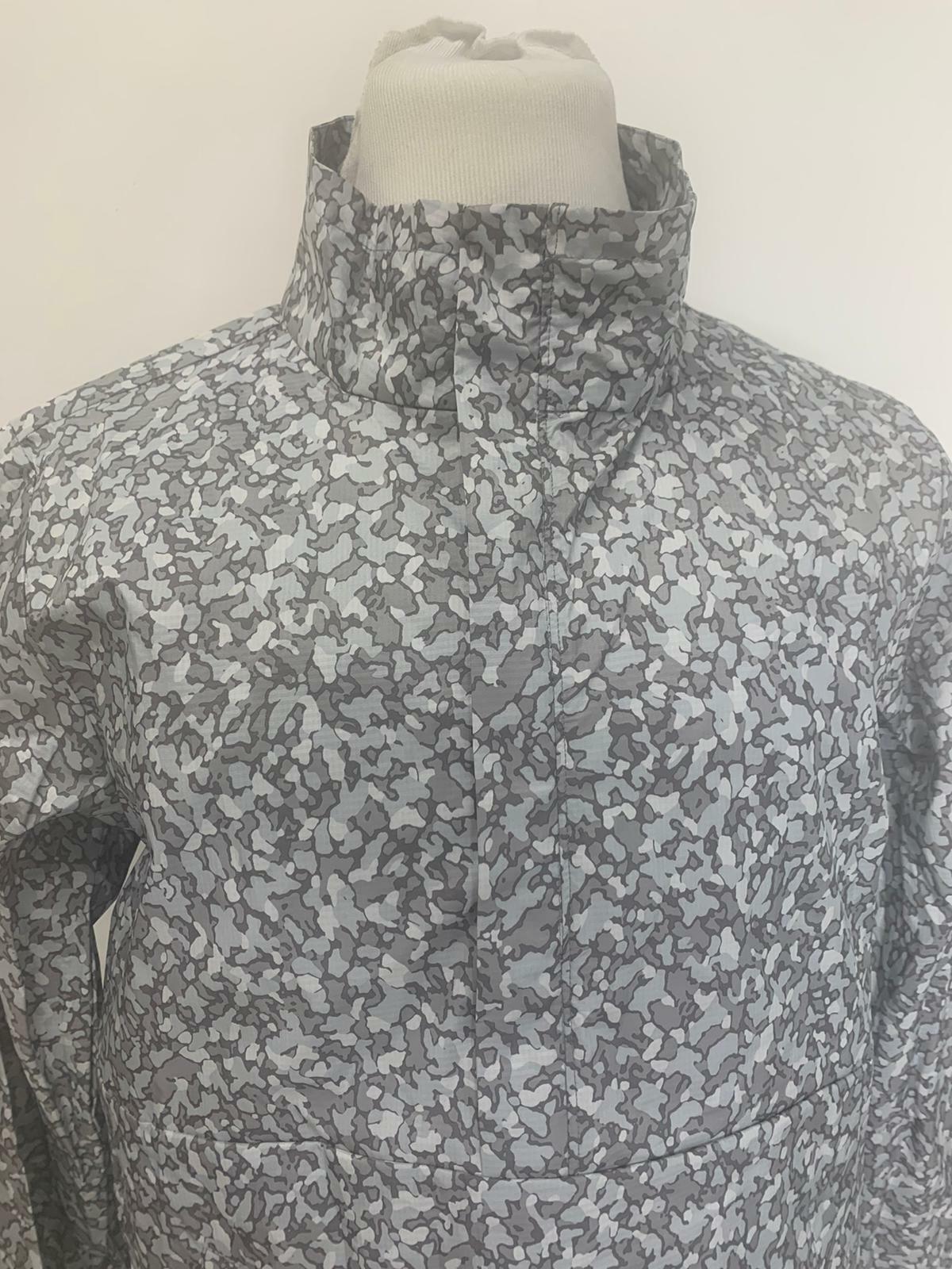 DKNY Mens Gray White Camo Printed Half-Zip Popover Jacket Windbreaker Waterproof