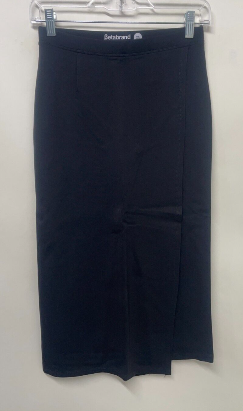 Betabrand Womens XS The Sassiest Pants Black Ponte Knit Skirt Overlay W0813