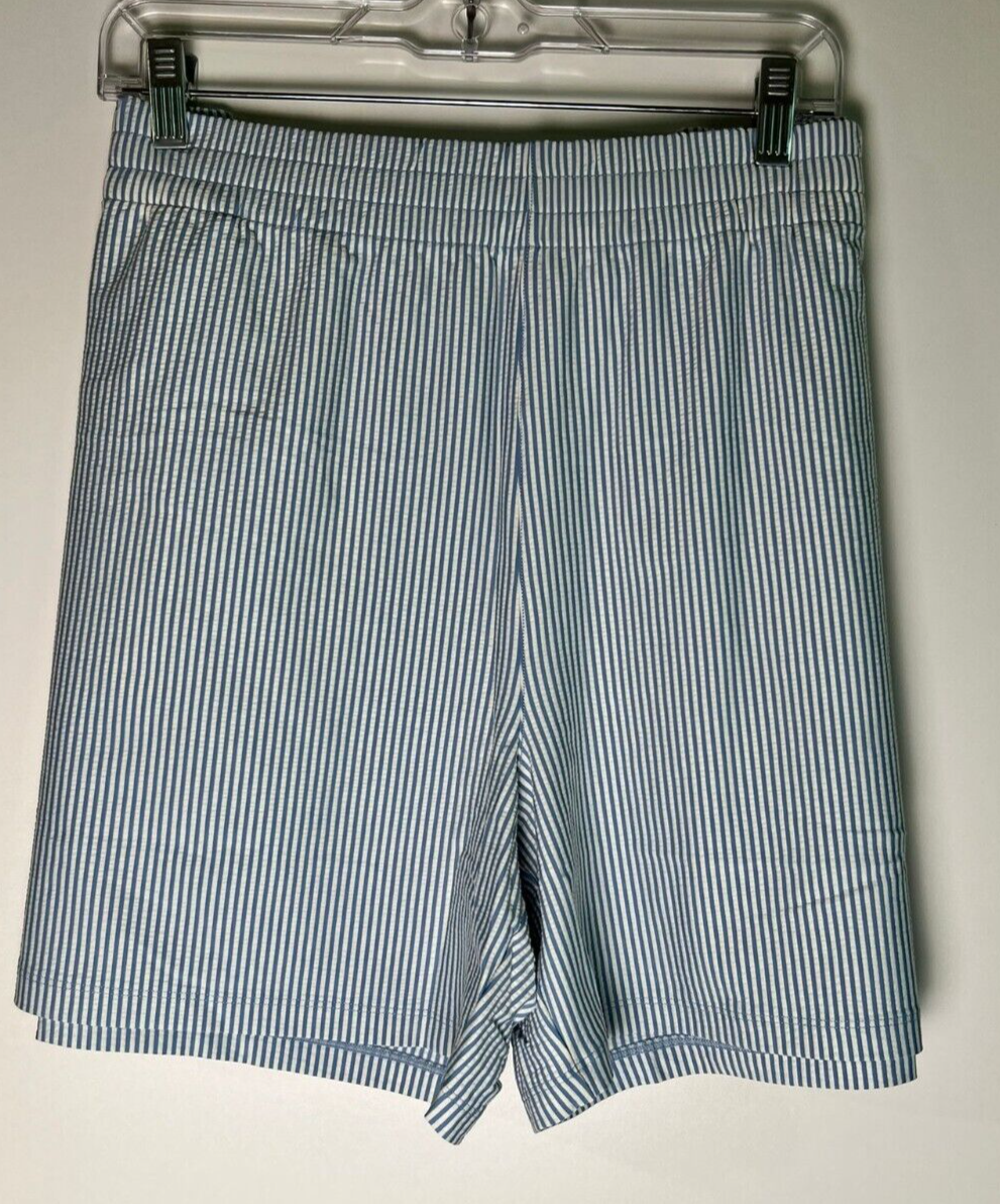 Peloton Mens 6" Unlined Active Blue Seersucker Swim Shorts XL MB00312-963-XL