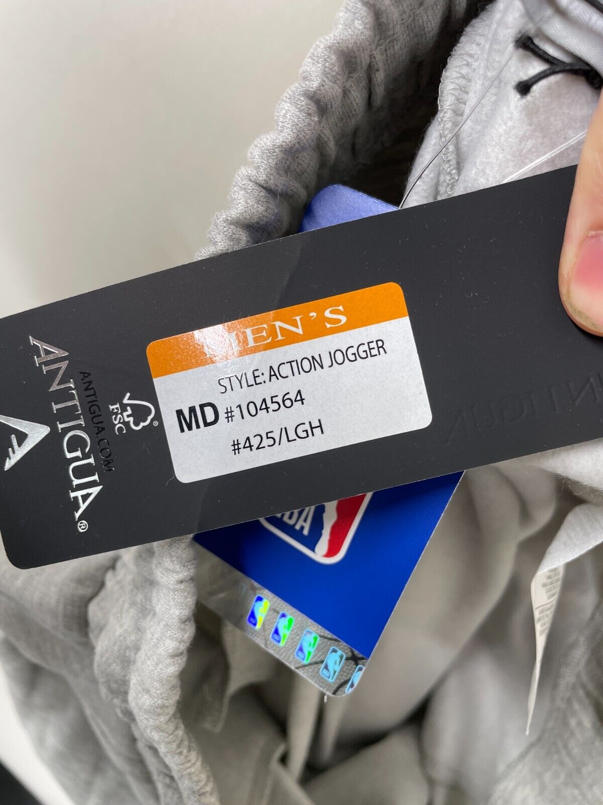 Antigua Mens M Denver Nuggets Fleece Action Jogger SweaPants Oatmeal Gray 104564