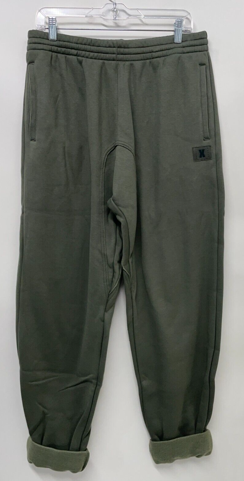 Savage X Fenty Women's M Xssential Oversized Rolled Cuff Jogger Olive Grey NWT