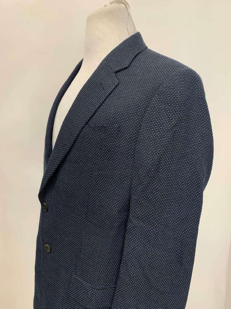 Emporio Armani Mens 46R Navy Blue Geometric Dot Blazer Sport Coat Jacket 44R