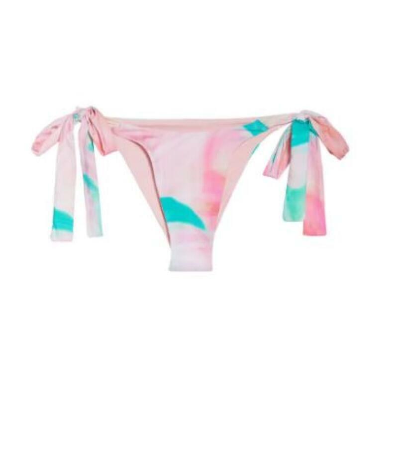 Frankies Womens S Trip Pink Veronica Side Tie Bikini Bottom Swim