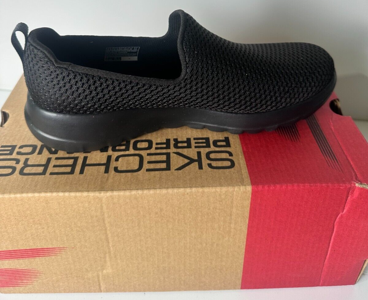 Skechers Women's 5.5 GO WALK JOY Slip On Walking Sneaker Shoes Black 15600-BBK