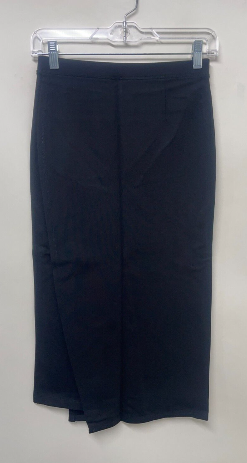 Betabrand Womens XS The Sassiest Pants Black Ponte Knit Skirt Overlay W0813