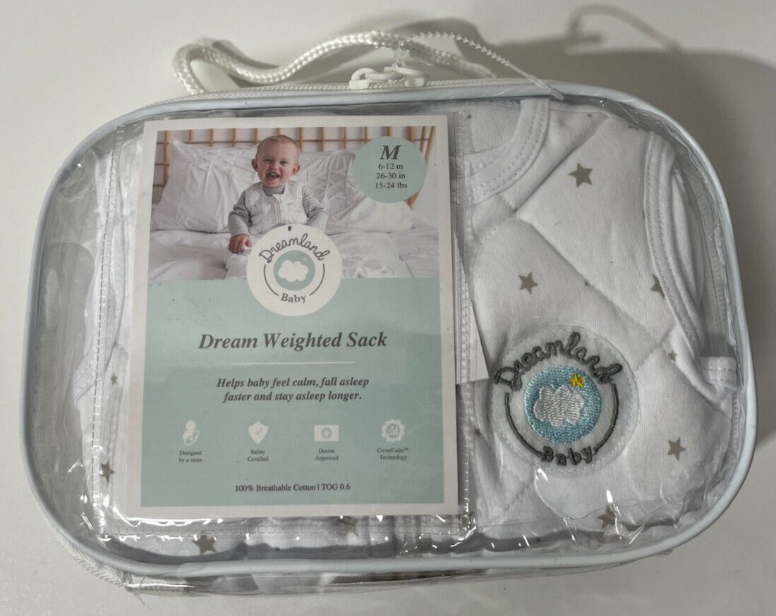 Dreamland Baby Weighted Nap Sack Grey Stars 0.6 TOG Size 6-12M Unisex 81892798