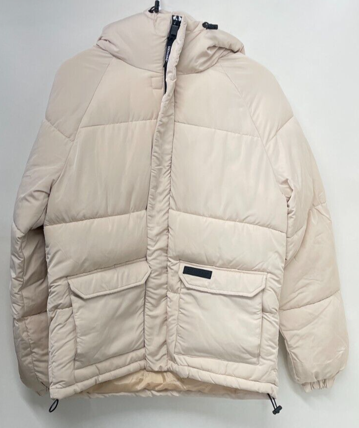 Sixth June Mens M Puffer Jacket Beige Raglan Sleeve Oversized M22234MOW