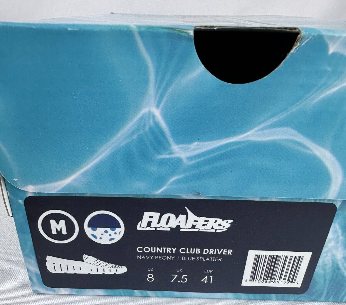 Floafers Mens 8 Country Club Driver Navy Peony Slip on Loafer Casual Shoes