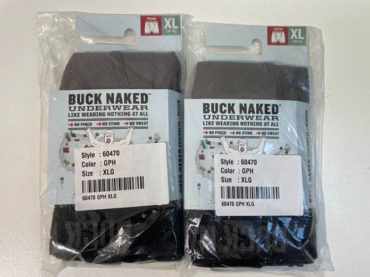 Lot of 2 Duluth Trading Co Mens XL Go Buck Naked Performance Trunks Gray 60470
