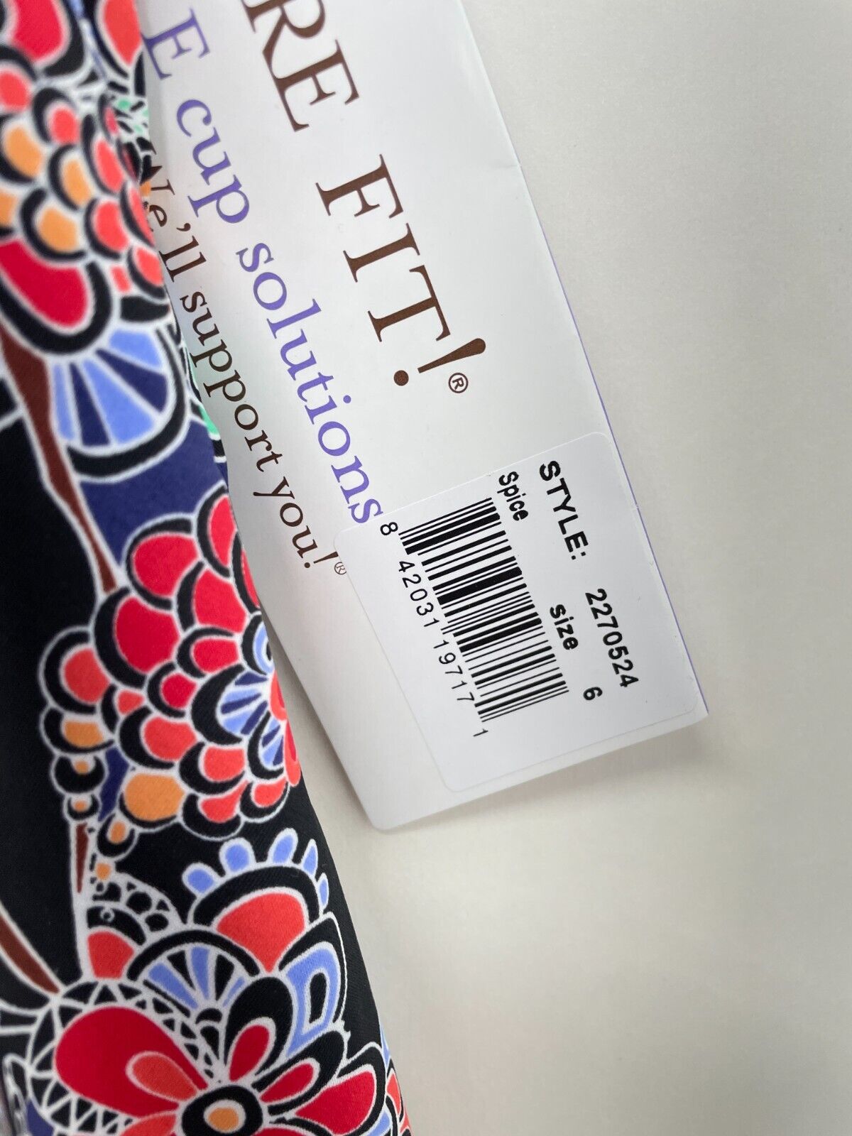 A Shore Fit Womens 6 Bliss Bandeau Tankini Floral Swim Top Flowy V-Hem 2270524