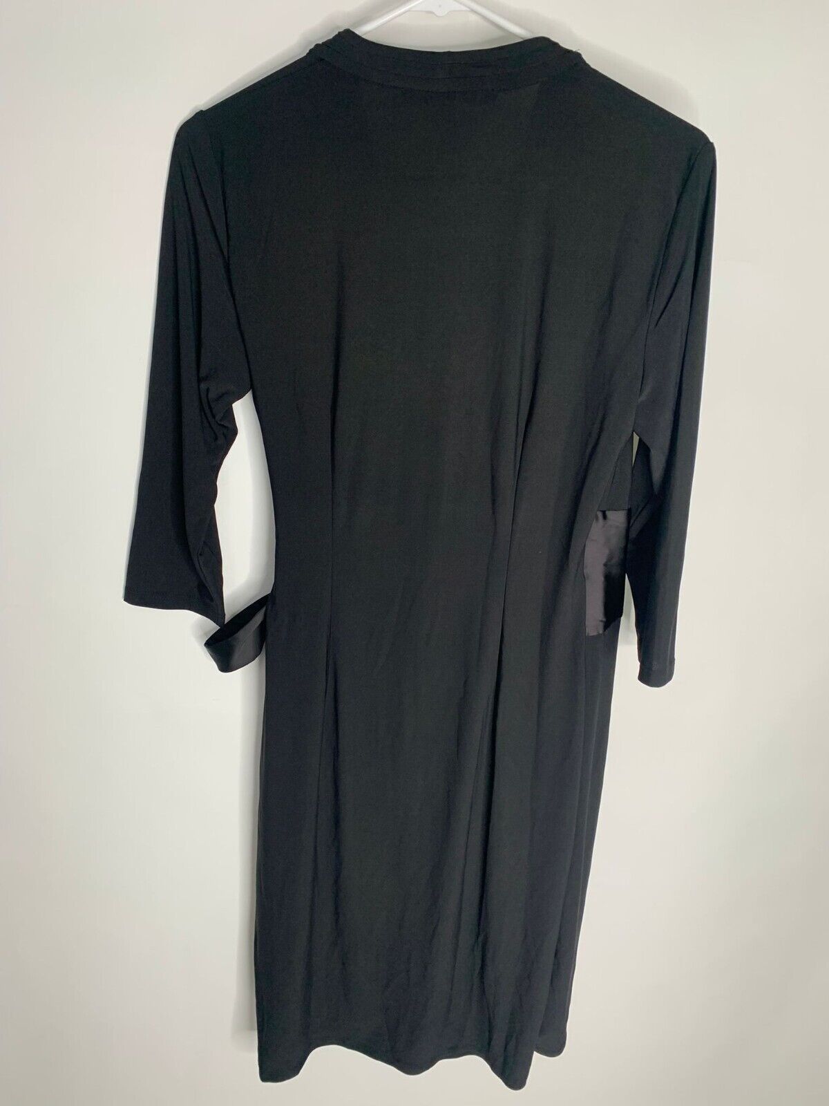 White House Black Market Women 6 Long Sleeve Satin Waist Matte Jersey Wrap Dress