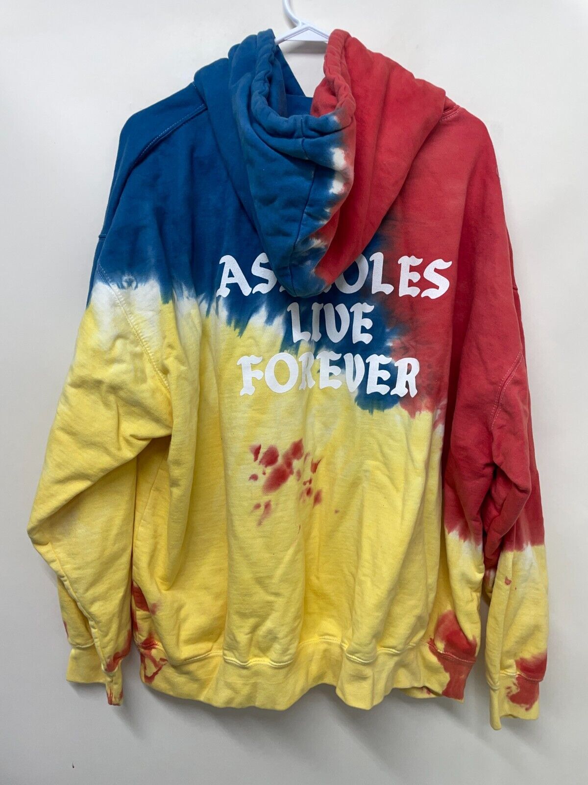A**holes Live Forever Men XXXL Hoodie Sweatshirt Multicolor Tie-Dye Pullover ALF