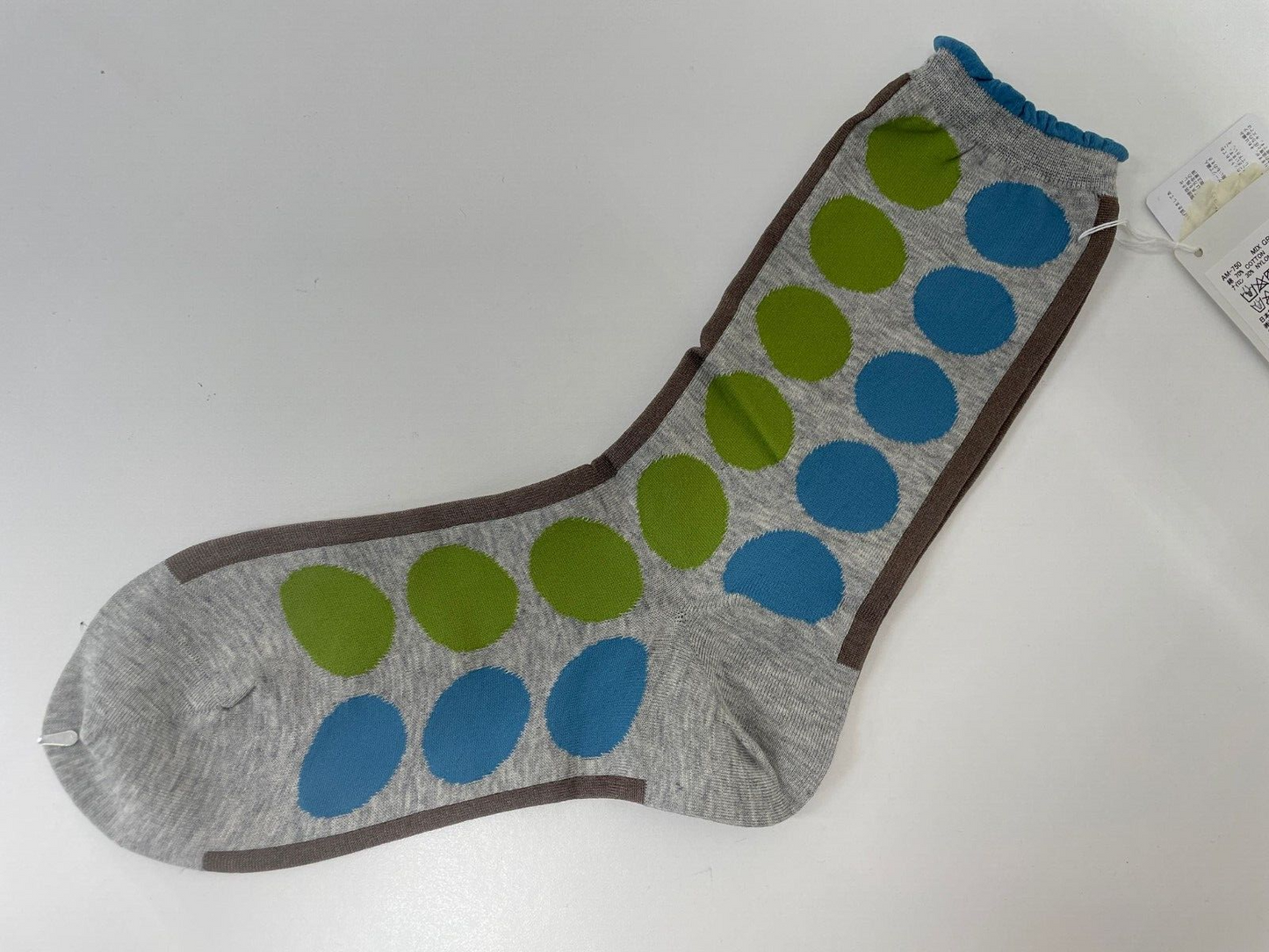 Antipast Women’s AM-750 Neat and Tidy Sock Mix Grey Polka Dot Crew Cotton Nylon