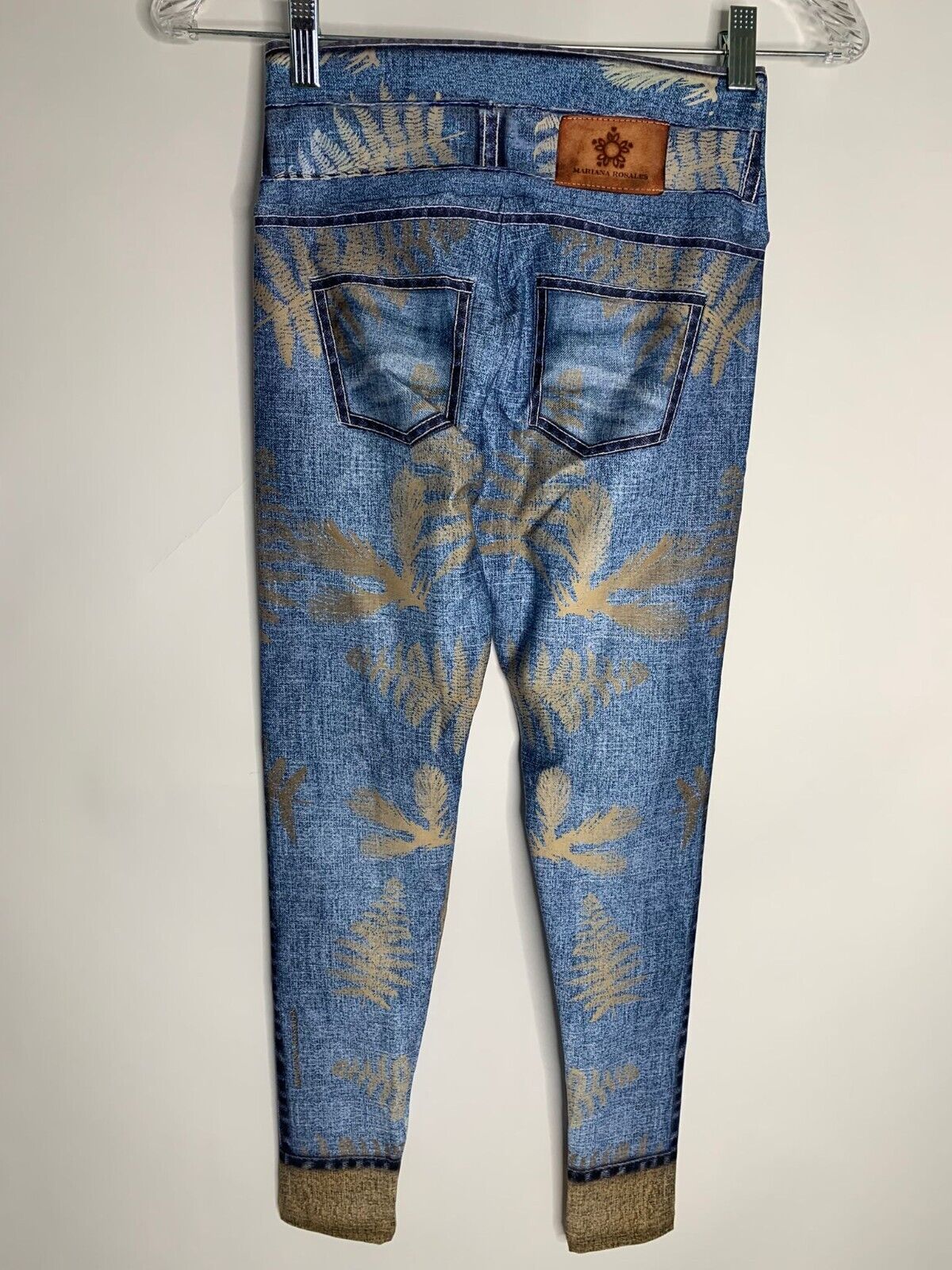 Mariana Rosales Womens OS Gratitude Sublimated Legging Yoga Pant Floral Palm