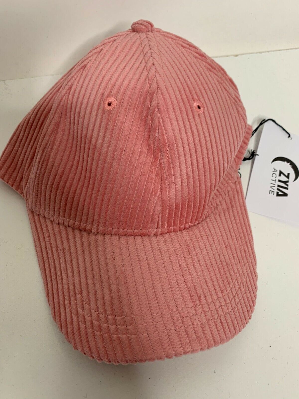 Zyia Active Womens Adjustable Dusty Rose Pink Corduroy Baseball Cap Hat