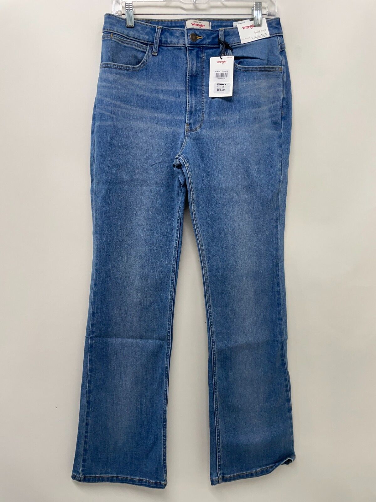 Wrangler Womens 10 High Rise Bold Bootcut Jean Blue Zip Fly Medium Wash MT1-BTRK