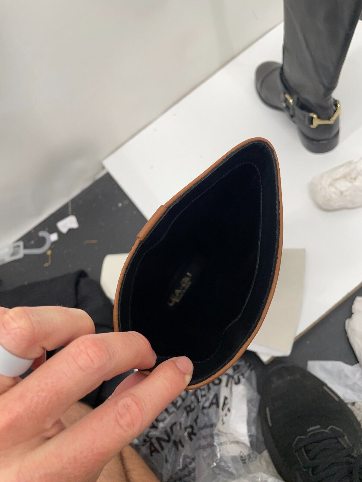 Lea-Gu Womens 36 Knee High Riding Boots Harness Equestrian Leather Black Brown