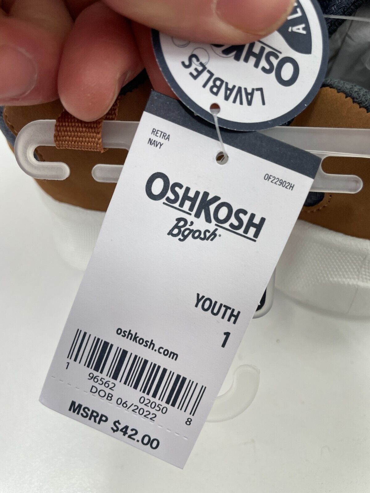 OshKosh B'Gosh Youth 1 Retra Pull On Logo Mesh Sneakers Navy Blue OF22902H