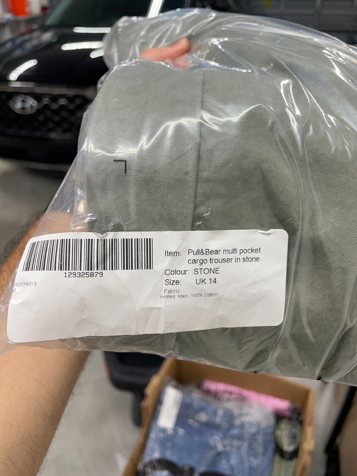 Asos Womens 10 Pull&Bear High Waist Wide Leg Cargo Trouser Pants Green 116451382