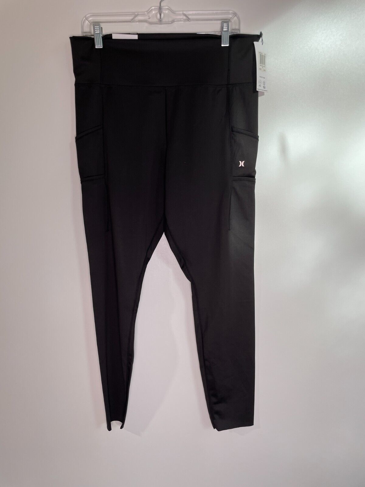 Hurley Women's XL Raw Edge High Rise Ankle Leggings Black Stretch HA32LG003