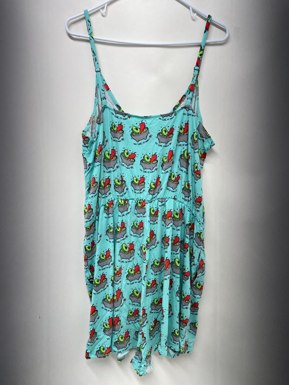 MeUndies Womens 4XL Guac My World Romper Green Faux Wrap Elastic Waistband W846