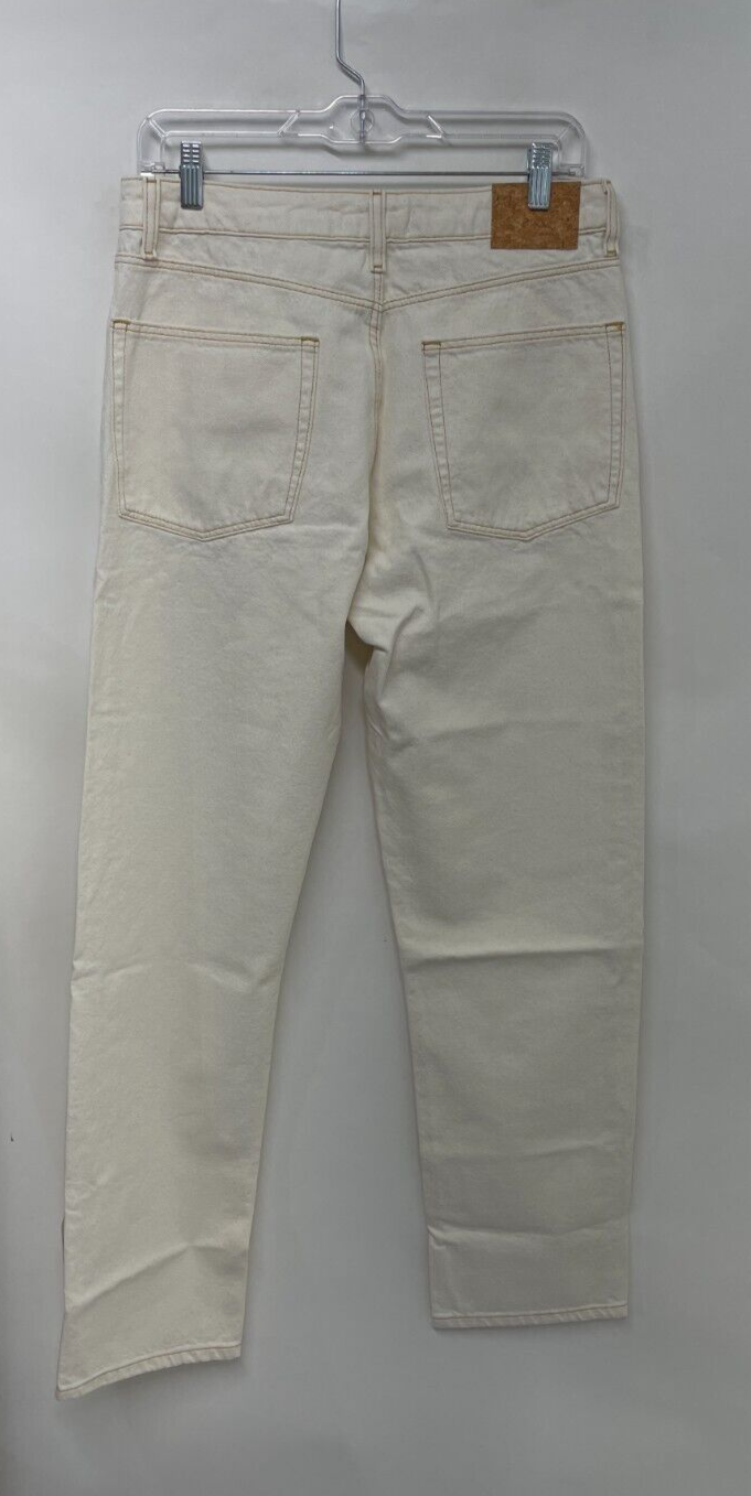 Asos Design Mens 30 Straight Leg Jeans Ecru Ivory Five Pockets Belted 126964640