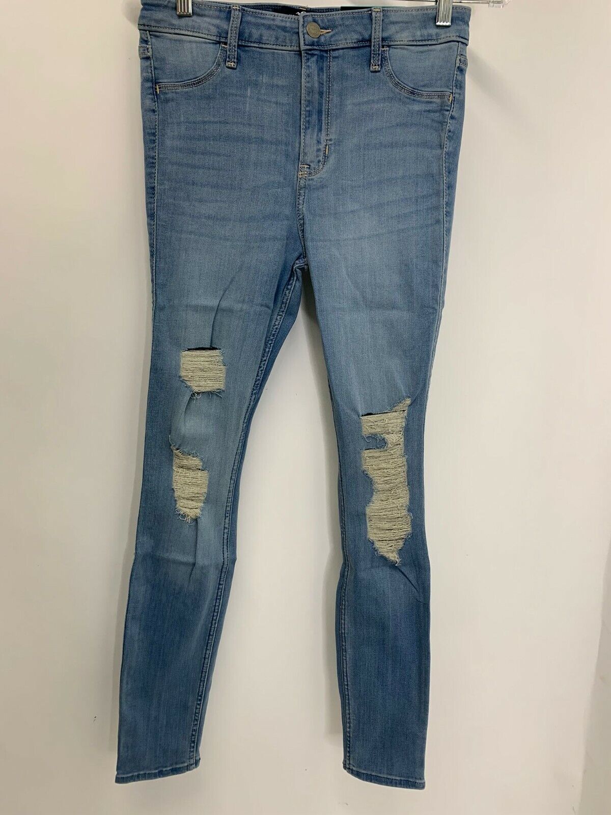 Hollister Womens 7R Light Wash High Rise Jean Legging Skinny Jeans Denim Ripped