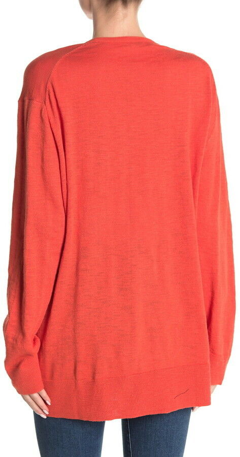 Madewell Womens Lightweight Open Front Patch Pocketed Cardigan Sweater Cotton