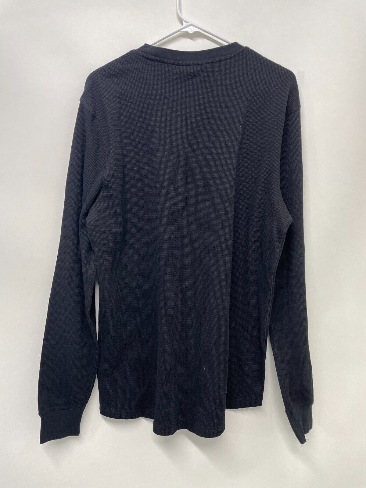 Maison Article Men's L Thermal Long Sleeve Shirt Black Slim Fit Cotton MATLS03