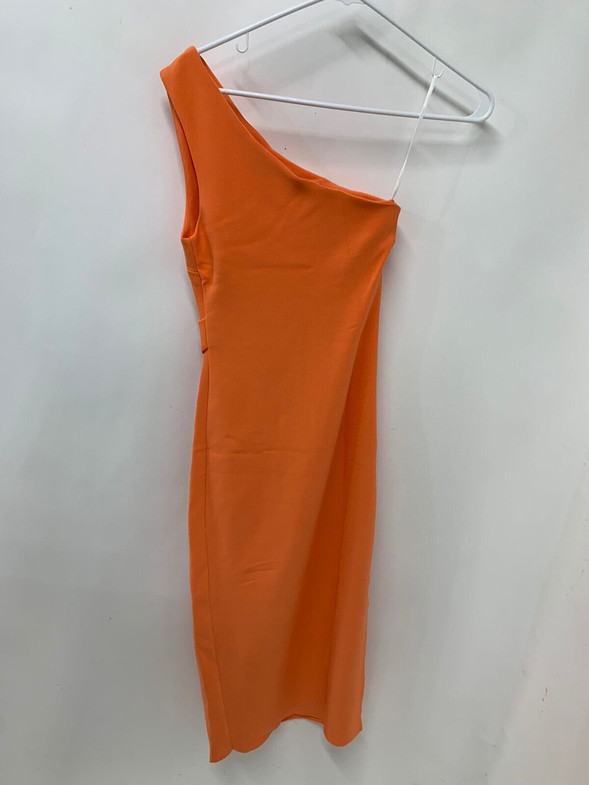 Petal + Pup Womens 0 Nadene One Shoulder Dress Orange Crepe Cocktail