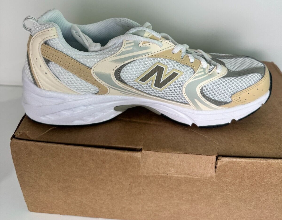 New Balance Men's 9 NB 530 Beige White Lifestyle Casual Sneaker Shoes MR530AA