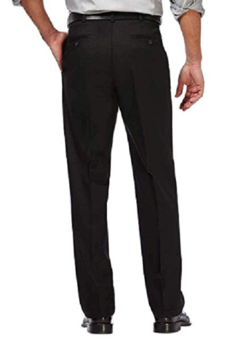 Haggar Mens Premium No Iron Straight Fit Perfect Fit Waistband Dress Pants Twill