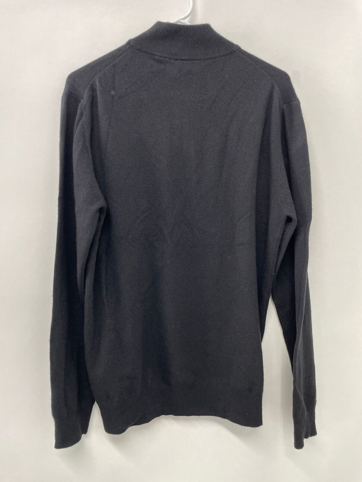 Oscar Jacobson Mens M Patton Half Zip Pullover Sweater Black Wool Cashmere Italy