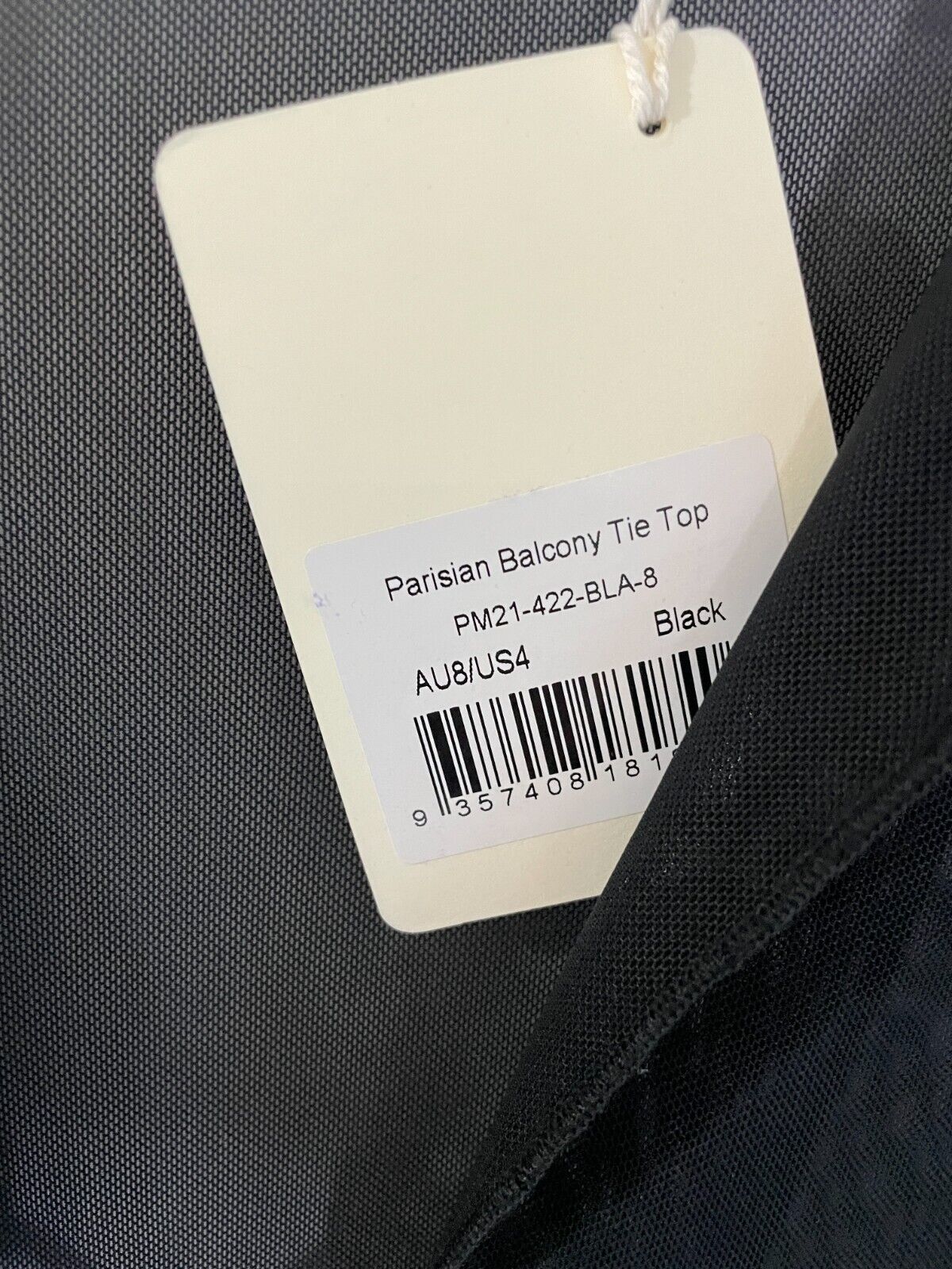 Pepper Mayo Women's 4 Parisian Balcony Tie Top Black Sheer Open Front PM21-422